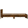 vidaXL Cadre de lit sans matelas ch&ecirc;ne fum&eacute; 135x190 cm