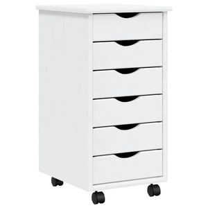 vidaXL Armoire roulante avec tiroirs MOSS blanc bois de pin solide
