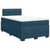 vidaXL Sommier &agrave; lattes de lit et matelas Bleu fonc&eacute; 120x200cm Velours