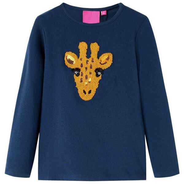 T-shirt enfants &agrave; manches longues bleu marine 128