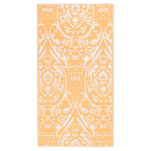 vidaXL Tapis d'ext&eacute;rieur ARAKIL Orange et blanc 80x150 cm PP