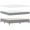 vidaXL Lit &agrave; ressort LED avec matelas Gris clair 200 x 200 cm tissu
