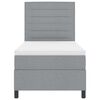 vidaXL Lit &agrave; ressorts avec matelas Gris clair 100 x 200 cm tissu