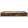 vidaXL Cadre de lit sans matelas ch&ecirc;ne fum&eacute; 200x200 cm