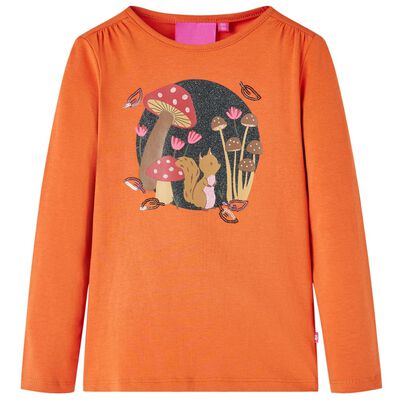 T-shirt enfants à manches longues orange brûlé 104