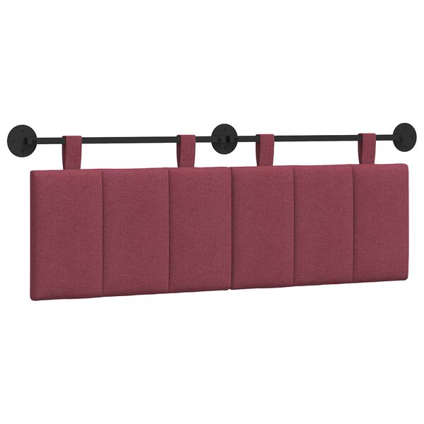 vidaXL T&ecirc;te de lit suspendue Ray&eacute; Bordeaux 150 x 55 x 5 cm tissu