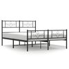 vidaXL Cadre de lit m&eacute;tal sans matelas avec pied de lit noir 140x190cm