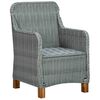 vidaXL Ensemble &agrave; manger 9 pcs avec coussins r&eacute;sine tress&eacute;e gris clair