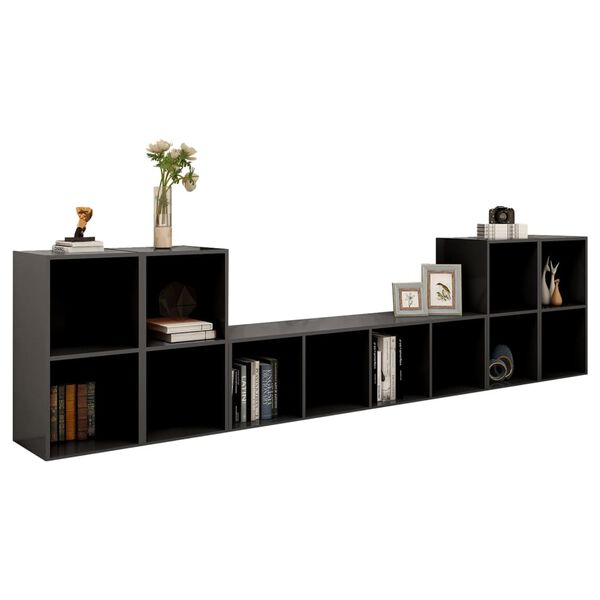 vidaXL Ensemble de meubles TV 5 pcs Gris Bois d'ing&eacute;nierie