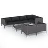 vidaXL Salon de jardin 8 pcs avec coussins R&eacute;sine tress&eacute;e Gris fonc&eacute;
