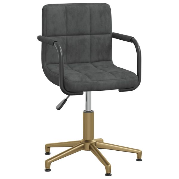 vidaXL Chaises pivotantes &agrave; manger lot de 4 gris fonc&eacute; velours