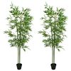 vidaXL Arbre en Bambou Artificiel 2 pi&egrave;ces Vert 60 x 18 x 190 cm