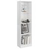 vidaXL Biblioth&egrave;que &agrave; 4 niveaux Blanc brillant Bois d&rsquo;ing&eacute;nierie