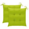 vidaXL Chaises &agrave; manger d'ext&eacute;rieur lot de 2 et coussins Acacia massif