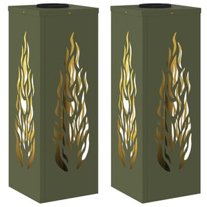 vidaXL Lumi&egrave;re de chemin LED solaire 2 pc Blanc chaud 18 x 18 x 50 cm