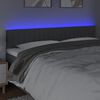 vidaXL T&ecirc;te de lit &agrave; LED Gris fonc&eacute; 200x5x78/88 cm Tissu