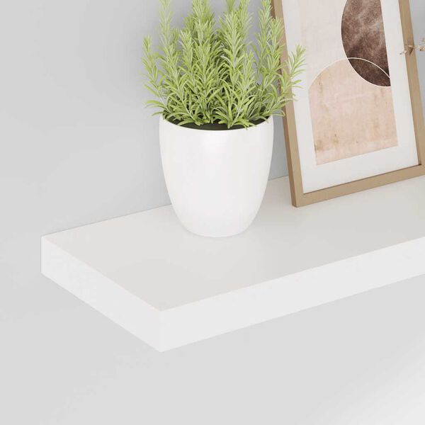 vidaXL &Eacute;tag&egrave;re murale flottante 2 pcs Blanc brillant 50x23x3,8 cm MDF