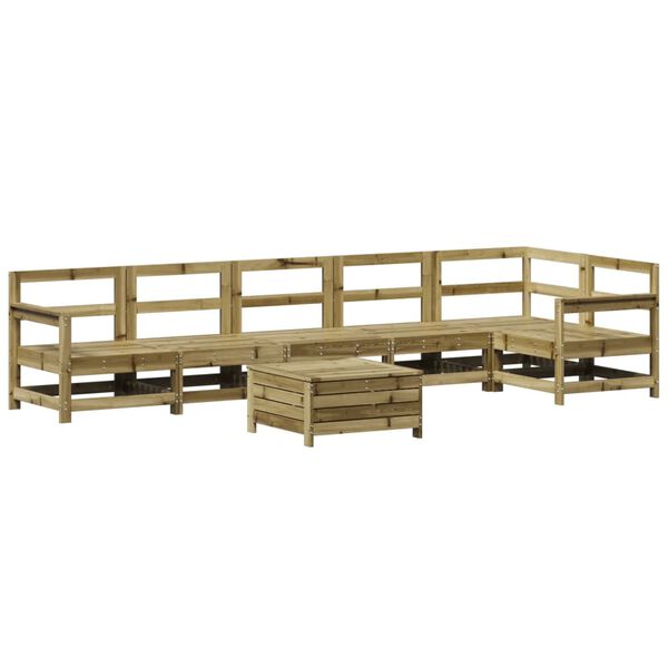 vidaXL Salon de jardin 7 pcs bois de pin impr&eacute;gn&eacute;