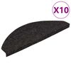 vidaXL Tapis d'escalier auto-adh&eacute;sifs 10 pcs anthracite 65x22,5x3,5 cm