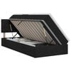 vidaXL Lit avec rangement et matelas avec t&ecirc;te de lit Noir 90 x 190 cm