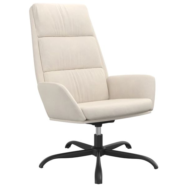 vidaXL Chaise de relaxation cr&egrave;me velours