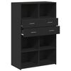 vidaXL Buffet haut noir 80x42,5x124 cm bois d'ing&eacute;nierie