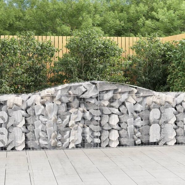 vidaXL Paniers &agrave; gabions arqu&eacute;s 20 pcs 400x50x80/100 cm Fer galvanis&eacute;