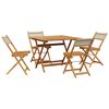 vidaXL Ensemble &agrave; manger de jardin 5 pcs r&eacute;sine tress&eacute;e et bois massif