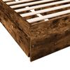 vidaXL Cadre de lit avec tiroirs sans matelas ch&ecirc;ne fum&eacute; 90x190 cm