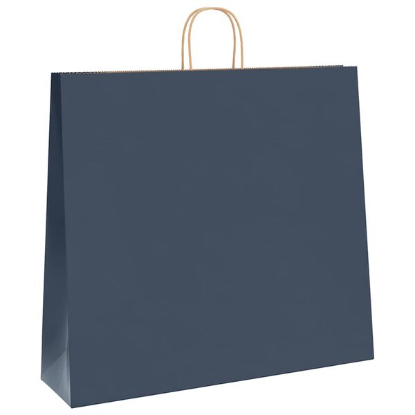 vidaXL Sacs en papier 250 pcs avec poign&eacute;es bleu 54x15x49 cm