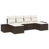 vidaXL Ensemble de canap&eacute; de jardin 4 pcs Marron et Cr&egrave;me polyrotin