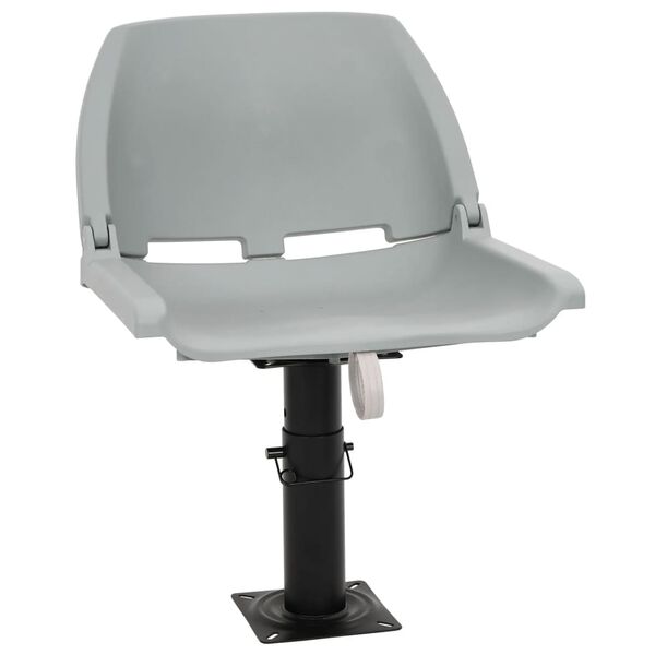 vidaXL Ensemble de si&egrave;ges de bateau pliables 2 pcs sans coussin gris