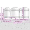 vidaXL Portail de cl&ocirc;ture de jardin avec sommet en arc Gris