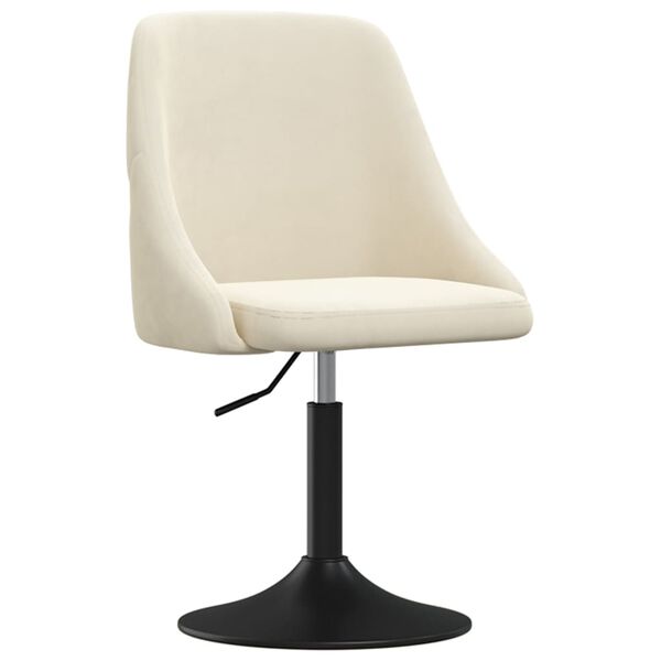 vidaXL Chaises &agrave; manger lot de 2 Cr&egrave;me Velours