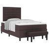 vidaXL Lit &agrave; ressorts avec t&ecirc;te de lit Marron fonc&eacute; 120 x 200 cm tissu