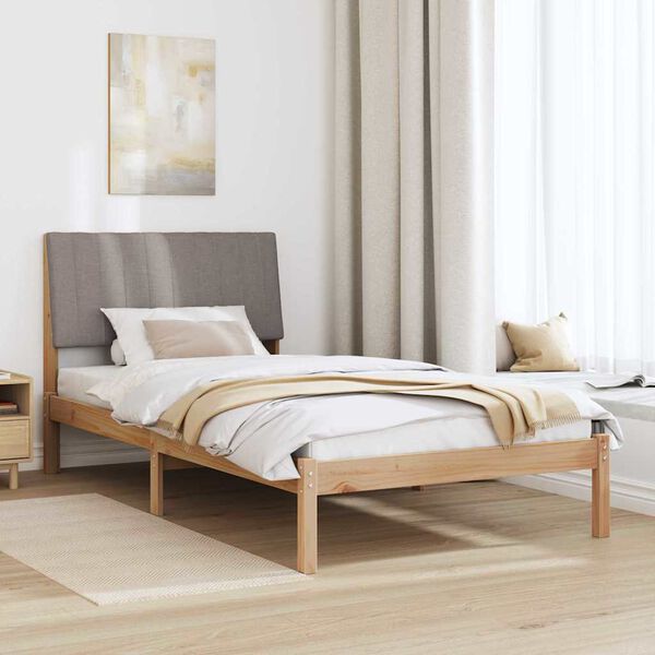 vidaXL Cadre de lit avec t&ecirc;te de lit Marron 100 x 200 cm Pin massif