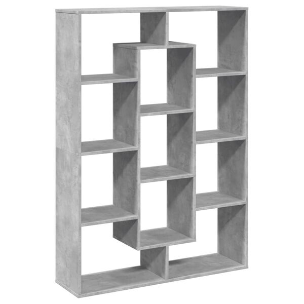vidaXL Biblioth&egrave;que gris b&eacute;ton 102x29x143 cm bois d'ing&eacute;nierie