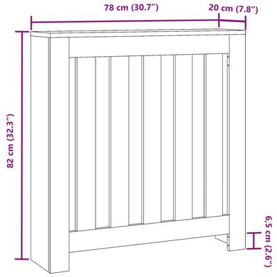 vidaXL Cache-radiateur chêne fumé 78x20x82 cm bois d'ingénierie