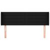 vidaXL T&ecirc;te de lit avec oreilles Noir 147x16x78/88 cm Tissu