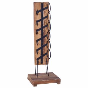 vidaXL Casier &agrave; bouteilles pour 6 bouteilles 35x35x100 cm Teck massif