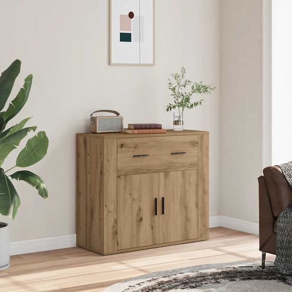 vidaXL Buffet ch&ecirc;ne artisanal 80x33x70 cm bois d'ing&eacute;nierie
