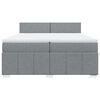 vidaXL Sommier &agrave; lattes de lit avec matelas Gris clair 200x200cm Tissu
