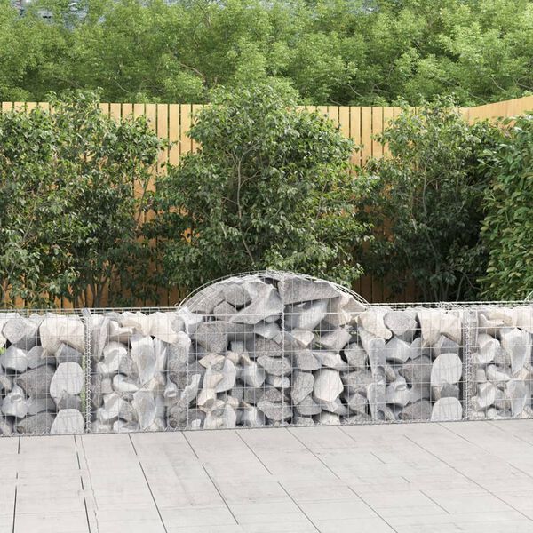 vidaXL Paniers &agrave; gabions arqu&eacute;s 7 pcs 200x50x60/80 cm Fer galvanis&eacute;