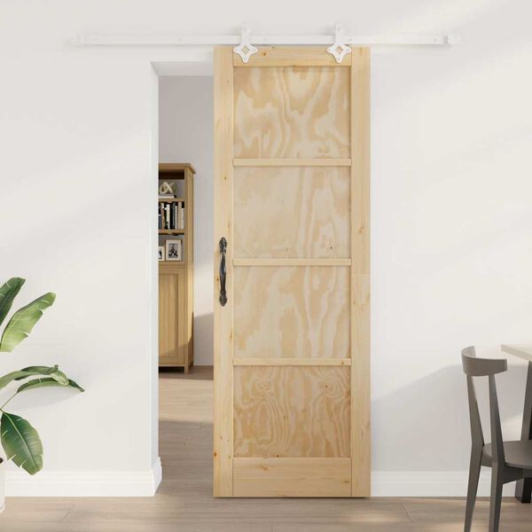 vidaXL Porte coulissante Marron 73,5 x 211 cm Pin massif
