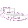 vidaXL Cadre de lit avec t&ecirc;te de lit Taupe 135 x 190 cm Pin massif