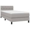 vidaXL Sommier &agrave; lattes de lit avec matelas Gris clair 90x200 cm Tissu