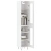 vidaXL Buffet haut Blanc 34,5x34x180 cm Bois d'ing&eacute;nierie