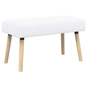 vidaXL Banc capitonn&eacute; canal Blanc 80 x 40 x 46 cm Tissu