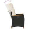 vidaXL Chaise de jardin inclinable Noir et Cr&egrave;me 64 x 57,5 x 112 cm