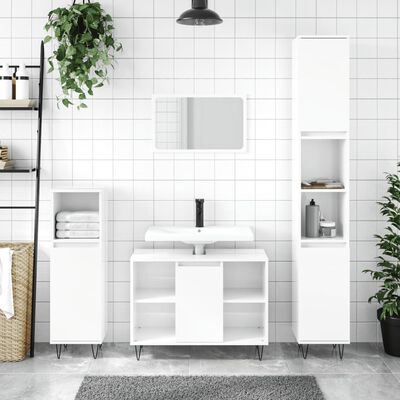 vidaXL Armoire de salle de bain blanc brillant 80x33x60 cm